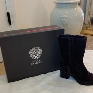 Vince Camuto Root Beer Suede Heeled Boots